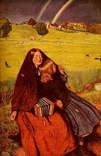 ภาพเขียนสีน้ำมันเด็กหญิงตาบอด หันหน้าไปทางสายรุ่ง