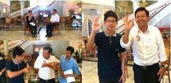 พล.ต.อ.พงศพัศ พงษ์เจริญ โพสต์ภาพหาเสียงเป็นภาษาใบ้ขณะให้สัมภาษณ์กับช่อง หูหนวก
