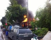 สถานที่เกิดเหตุเพลิงไหม้บ้านรับเลี้ยงเด็ก