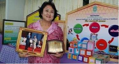 ครูปราณี สาระคง หรือ ครูปาน หัวหน้ากลุ่มสาระการเรียนรู้ภาษาไทย ประจำชั้น ป.6/9 รร.เมืองนครราชสีมา