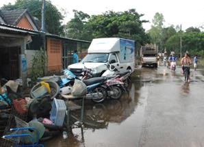 สภาพบ้านเรือนประชาชนหลังน้ำลด