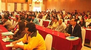 บรรยากาศผู้เข้าร่วมประชุมโครงการสัมมนาจัดเวทีสร้างสรรค์การขจัดการเลือกปฏิบัติโดยไม่เป็น ธรรมต่อคนพิการ