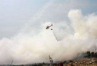 สถานที่เกิดเหตุเพลงไหม้กองขยะขนาดใหญ่
