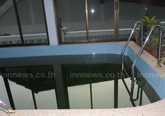 สถานที่เกิดเหตุเด็ก4 ขวบ พิการทางร่างกายและสมอง พลาดตกสระว่ายน้ำ