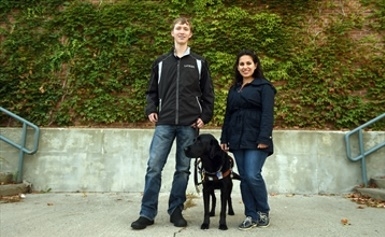 Laurier students Jack McCormick and Dana Toameh founded Eye To Eye to raise awareness about the challenges facing people with impaired vision. .