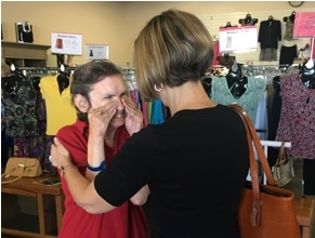 Maryann Stallone reacts with joy seeing her sister Cathy McIvor, her legal guardian. Stallone, who is autistic and non-verbal, was allegedly raped by a staff member at The Rainier School in 2016.