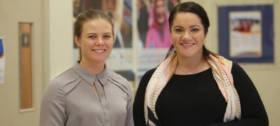 Jobs boom: Sylvanvale's Madeleine Gates and Leah Croft provide support for workers in the disability sector. Picture: John Veage