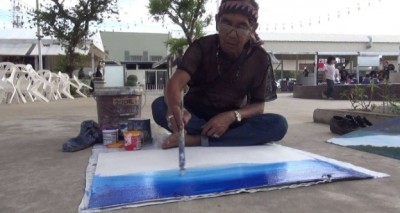 สตูลลุงพิการไม่ย่อท้อขายฝีมือวาดภาพเลี้ยงชีพ