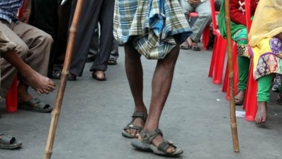 Differently abled people and members of Paschimbanga Pratibandhi Aikya Mancha. (Express archive)