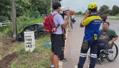 ชื่นชม! “แซม” หนุ่มกู้ภัยขาพิการแต่ใจสู้ ไม่ยอมแพ้ชะตาชีวิต สร้างแรงบันดาลใจทำงานเพื่อสังคม