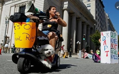 Roxan Perez joins more than 200 protestors in non-violent direct action in Washington. Photograph: Chip Somodevilla/Getty Images