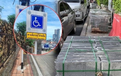 วิจารณ์สนั่น ภาพป้ายทางเดิน คนพิการ คนทำไม่ได้ใช้ คนใช้ไม่ได้ทำ