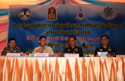 การประชุมเพื่อขอความร่วมมือให้สนับสนุนนโยบายรัฐบาลจำหน่ายสลากฯตามราคาฉบับละ80บาท