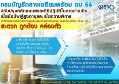 กรมบัญชีกลางปรับปรุงเกณฑ์จ่ายเบี้ยยังชีพคนแก่-ผู้พิการ