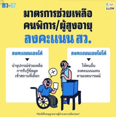มาตรการช่วยเหลือคนพิการ/ผู้สูงอายุลงคะแนน สว.