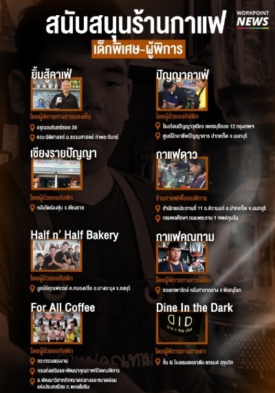 เปิดลายแทงพิกัดร้านกาแฟ สนับสนุนเด็กพิเศษและผู้พิการ