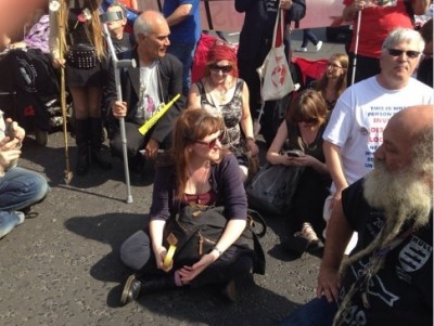 Disability rights activists shut down Westminster Bridge in anti-austerity protest
