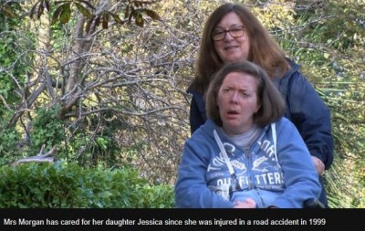 Mrs Morgan has cared for her daughter Jessica since she was injured in a road accident in 1999